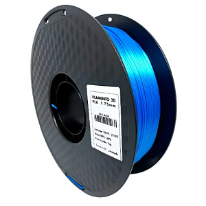 Filamento PLA Silk Azul Azure 1kg 1.75mm Para Impressora 3D Efeito Brilhante