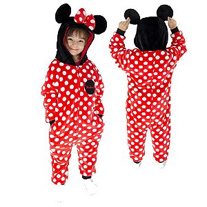 Macacão Kigurumi Minnie Mouse Disney Infantil