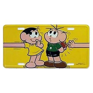 Placa Metal Magali Elástica Turma da Mônica 30x15cm