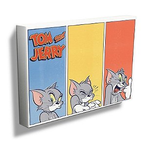 Quadro Tela Tom e Jerry Faces Hanna Barbera 40x50cm