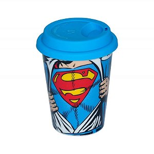 Copo de Cerâmica com Tampa Superman Opening Shirt 350ml