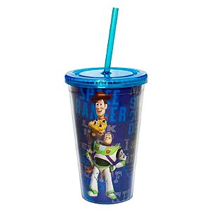 Copo com Canudo Plástico Toy Story  4 Disney 450ml