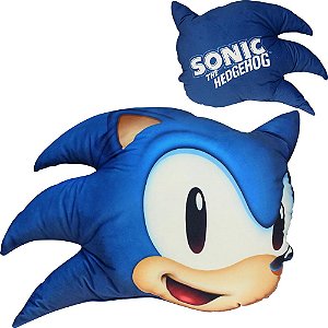 Almofada Formato Fibra Sonic Head the Hedgehog 59cm