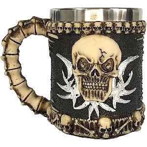 Caneca Térmica 3D Caveira Pirata 400ml