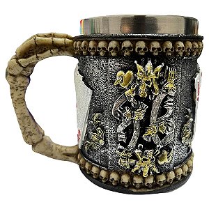 Caneca Térmica 3D Caveira Rei de Copas 400ml