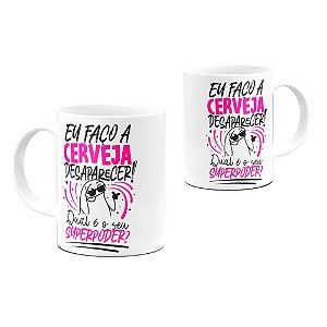 Caneca Flork Superpoder Fazer Cerveja Desaparecer 325ml