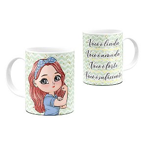 Caneca Dolls Mulher Ruiva Linda Amada Forte Suficiente 325ml