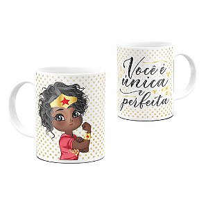 Caneca Dolls Mulher Negra Você é Única e Perfeita 325ml