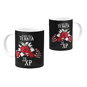 Caneca Dragão Vermelho O Que Não Te Mata Te Da XP Black 325ml