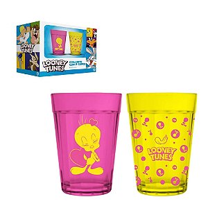 Kit Copos Vidro Prime Piu Piu Looney Tunes 190ml