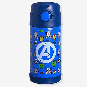 Garrafa Infantil Click com Canudo Vingadores Marvel 300ml