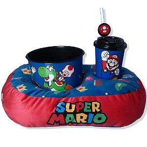 Kit Almofada Pipoca Infantil Super Mario