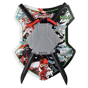 Kit Herói Ninja 2 Espadas e Shurikens