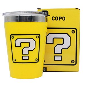 Copo Viagem Snap Cubo Interrogação Super Mario Bros 300ml