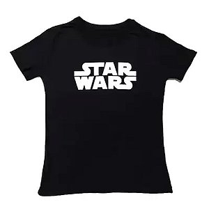 Camiseta Baby Look Star Wars logo Clube Comix