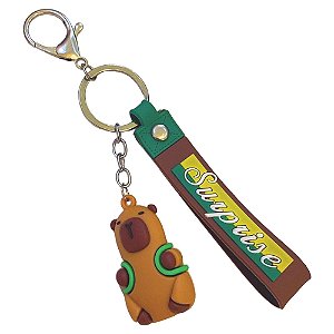 Chaveiro Emborrachado Capivara de Mochila Tartaruga