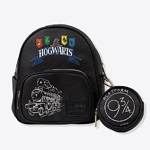 Mochila Mini Harry Potter Fashion Hogwarts com Bolsinha