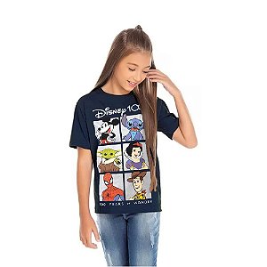 Camiseta Infantil Disney 100 Frames By Piticas: Celebre um Século de Magia!