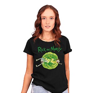 Camiseta Rick & Morty Portal Brilha no Escuro By Clube Comix