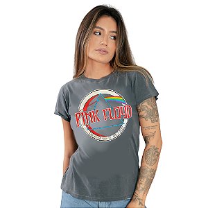 Camiseta Baby Look Pink Floyd Dark Side By Band Up