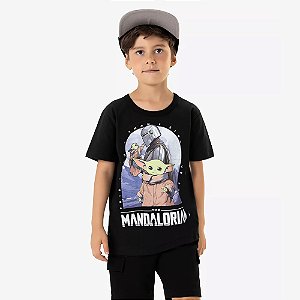Camiseta Infantil Dupla Face Grogu Mandalorian Star Wars By Piticas