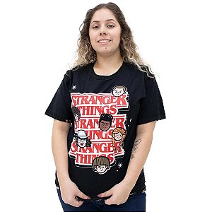 Camiseta Dupla Face Stranger Things Rostos By Piticas