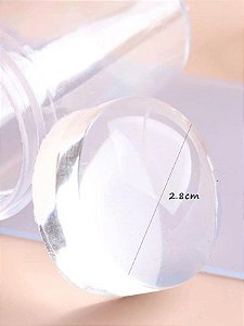 Carimbo de unha transparente com ponta de silicone para nail art