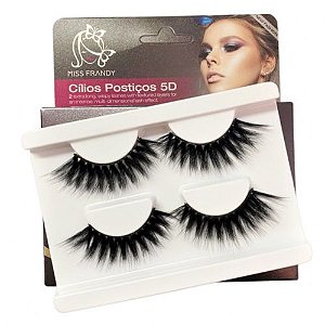 Cílios Postiço 5d - Modelo Faux Mink 2 Pares - Miss Frandy