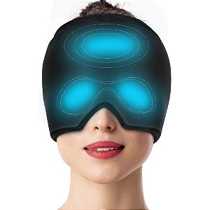 Máscara de compressão de gelo para alívio da enxaqueca Gel elástico tratamento de fisioterapia touca Máscara de compress