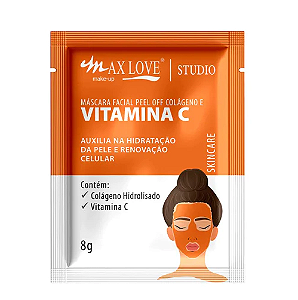 Máscara facial peel off colágeno e vitamina c - Max love