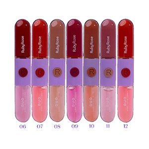 Gloss + batom líquido duo - Ruby rose