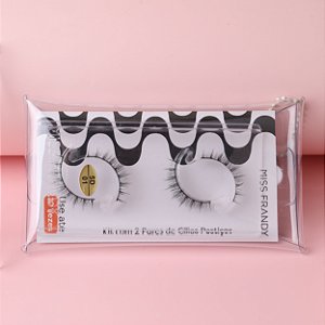 Kit de cílios postiços com 2 pares - Miss frandy