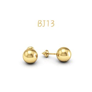 Brinco bola liso dourado - Ximena