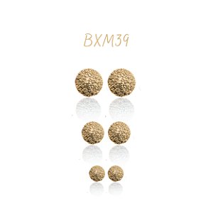 Trio de brinco cravejado dourado - Ximena