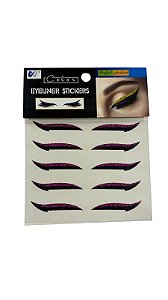 Kit com 5 pares adesivo delineado com glitter