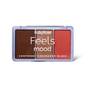 Paleta contorno iluminador e blush feels mood - Ruby rose