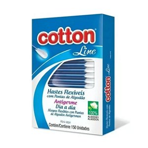 Cotonete de hastes flexíveis ponta de algodão antigerme 150 unidades - Cotton