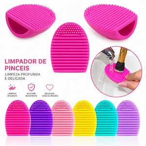 Limpador de Pincéis de Maquiagem Silicone Portátil Limpeza Profunda Escova Higienizadora Colorida