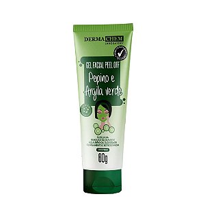 Gel facial peel off pepino e argila verde 60g - Dermachem