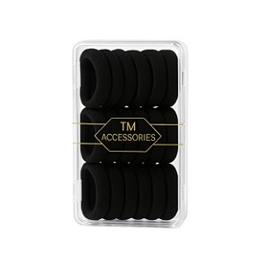 Caixa de mini elásticos de meia preto