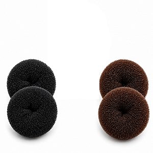 Rosquinha de cabelo pequena - Preta/marrom