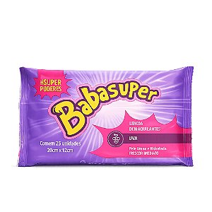 Lenços demaquilantes babasuper uva - Super Poderes