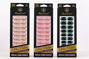 Unhas postiças com adesivo autocolante nude - Real Love