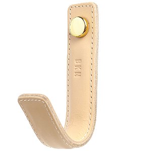 Gancho Jaguar em Couro Legítimo Bege