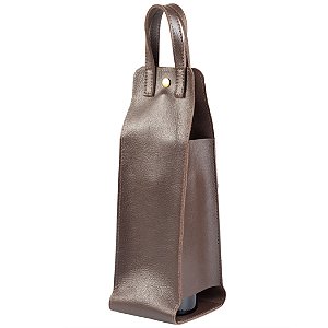 Porta Vinho Couro Legítimo Café