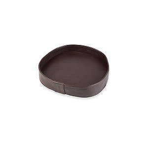 Bandeja Orgânica Dunas Pequena Couro Legitimo Café