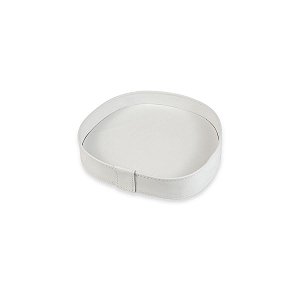 Bandeja Orgânica Dunas Pequena Couro Legitimo Branca