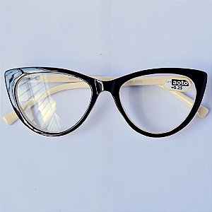 Óculos de Leitura Vicenza - Cream and Black