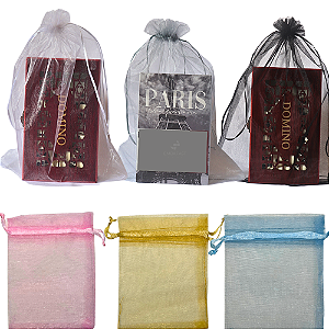 Kit 25 Sacos Organza 25x35 Cores Saquinho Lembrancinha Festa