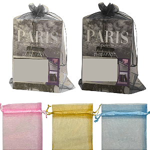 25 Sacos de Organza 20x30cm Cores Saquinho Tule Tecido Voil Embalagem Grande Lembrancinha Festa